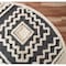 Homeroots 4 ft. Round Gray & Cream Geometric Area Rug 396178 - alternate 3